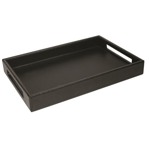 Metro Leatherette Tray, Black